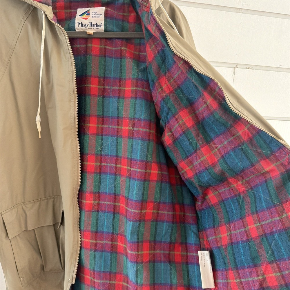 Misty Harbor Raincoat Medium PVC Vintage Jacket Flannel Lined Slicker GW996 - Picture 7 of 11